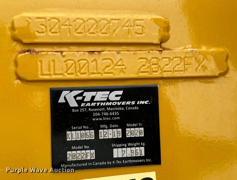 image for item EJ0518 2020 K-Tec 2822 Flex land leveler