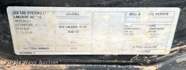 image for item EJ0522 2021 JCB 505-20 tool carrier telehandler