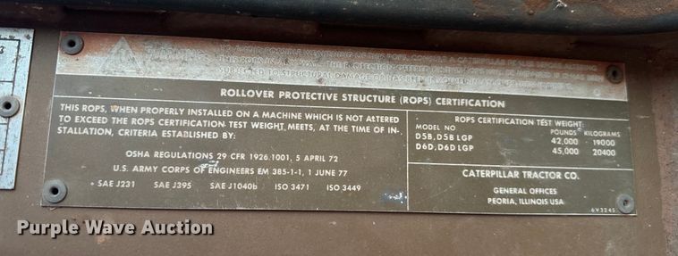 image for item EJ0615 1982 Caterpillar  D6D dozer