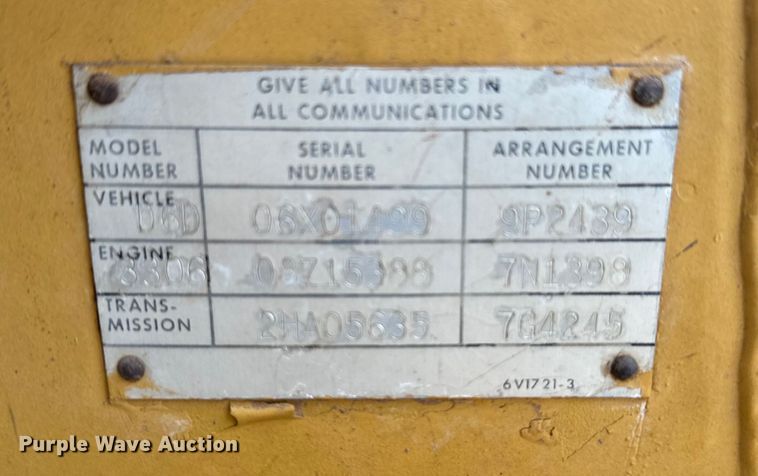 image for item EJ0615 1982 Caterpillar  D6D dozer