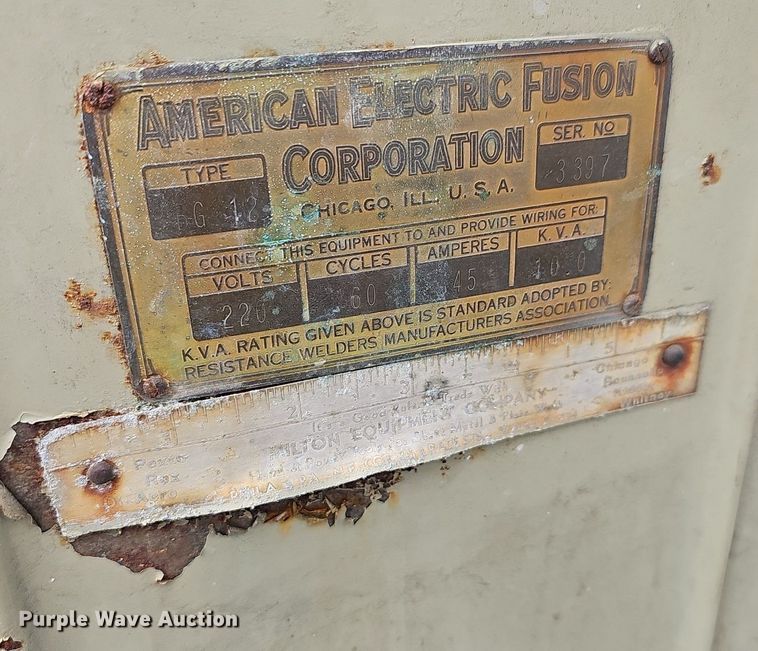 image for item EJ6330 American Electric Fusion G12 spot welder