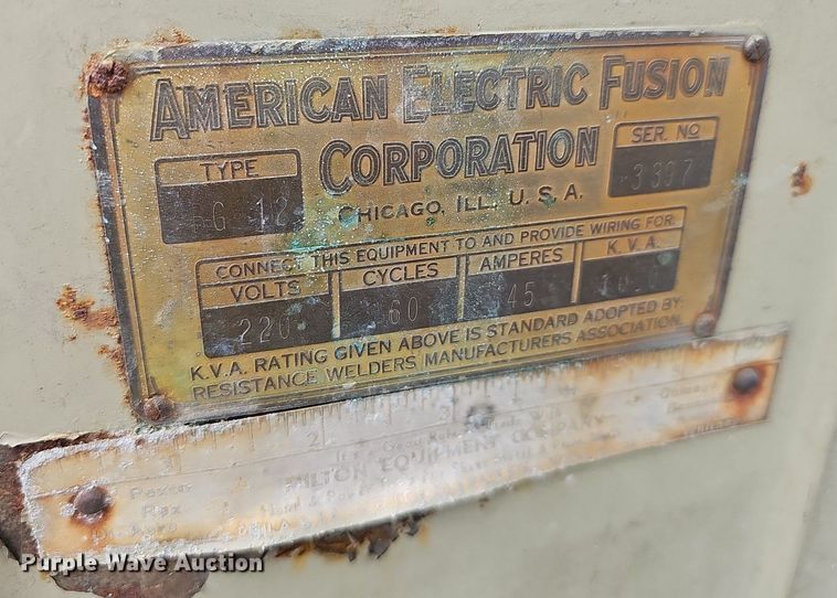 image for item EJ6330 American Electric Fusion G12 spot welder