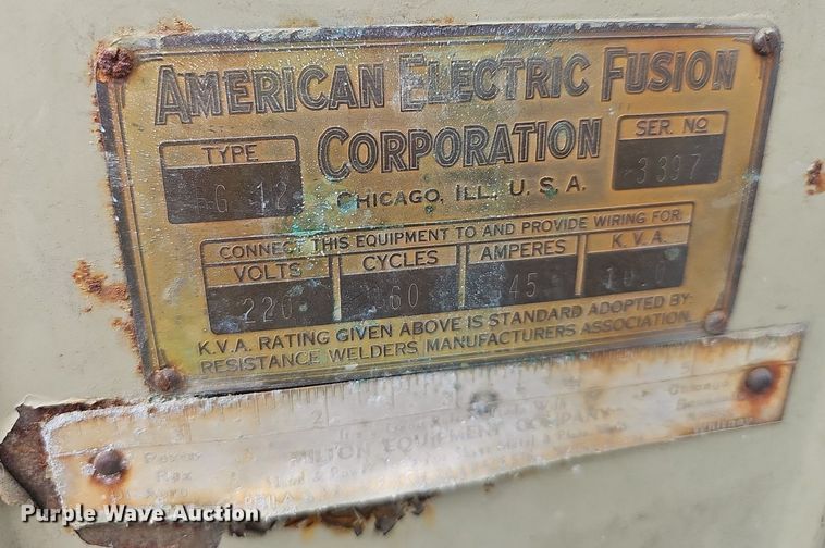 image for item EJ6330 American Electric Fusion G12 spot welder