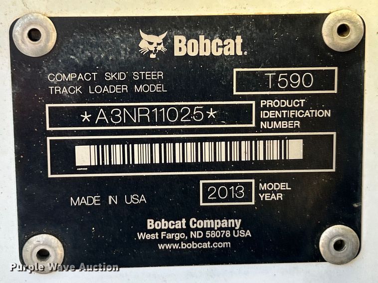 image for item EK4507 2013 Bobcat T590 tracked skid steer loader