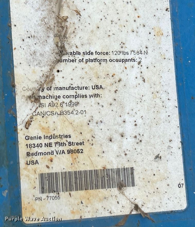 image for item EK4557 2007 Genie GS-2032 scissor lift