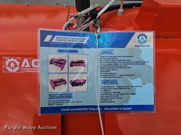 image for item IO9914 2023 TopCat SSFM81 skid steer mulcher