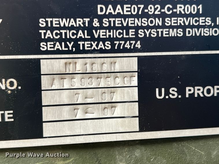 image for item JS9958 1997 Stewart and Stevenson  flatbed truck