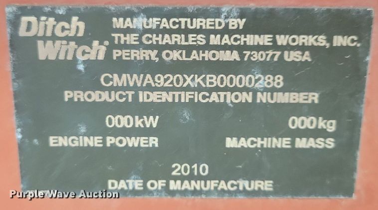 image for item LC9989 2011 Ditch Witch A920 backhoe attachment