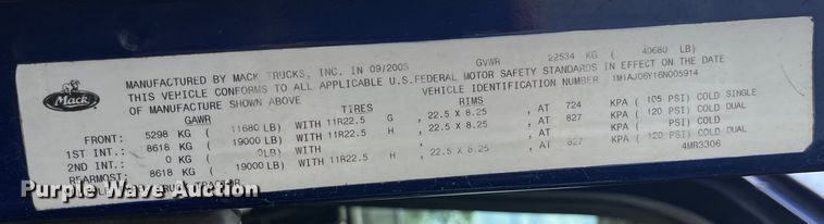 image for item LD9459 2006 Mack CHN613 dump truck