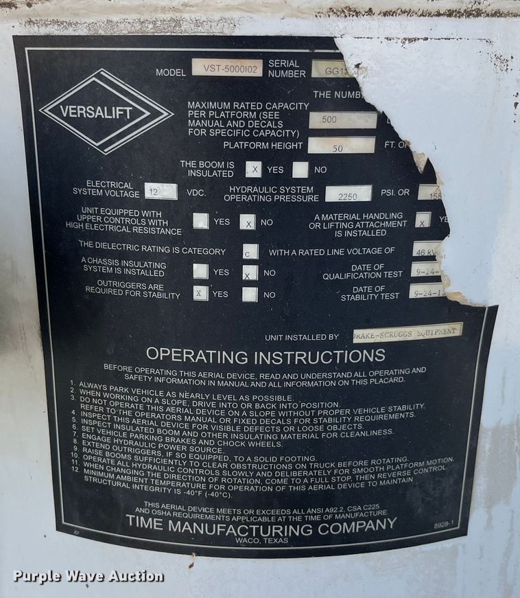 image for item LD9461 2012 Ford F750 Super Duty XL bucket truck