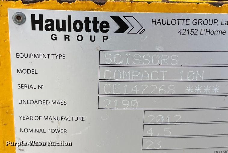 image for item LD9485 2012 Haulotte Compact 2632E scissor lift