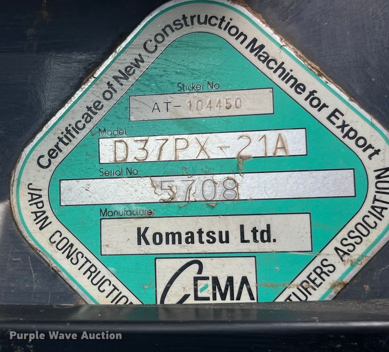 image for item LD9502 2006 Komatsu  D37PX-21A dozer