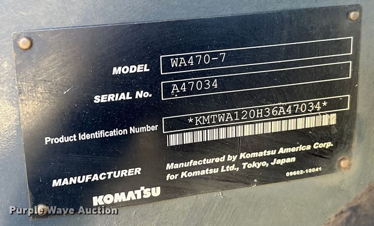 image for item LD9503 2014 Komatsu  WA470-7 wheel loader