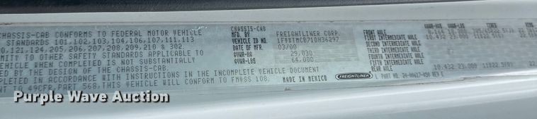 image for item LR9313 2001 Freightliner FL112 volumetric concrete mixer truck