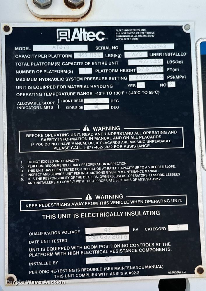 image for item ND9225 2015 Dodge   Ram 5500HD bucket truck