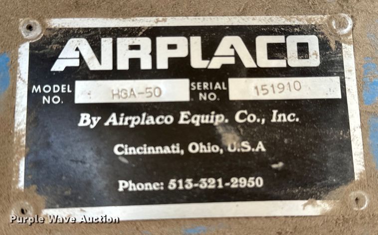 image for item NH9137 Airplaco HGA-50 pneumatic grout pump