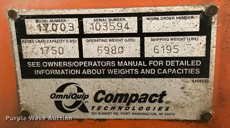 image for item NR9805 2001 Scat Trak 1750D skid steer loader
