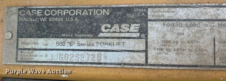 image for item NR9806 1999 Case 586E forklift