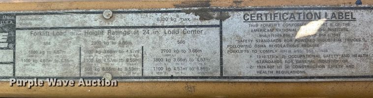 image for item NR9806 1999 Case 586E forklift