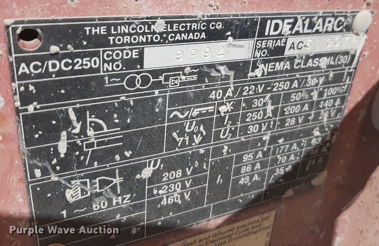 image for item NV9066 Lincoln  Idealarc 250 welder