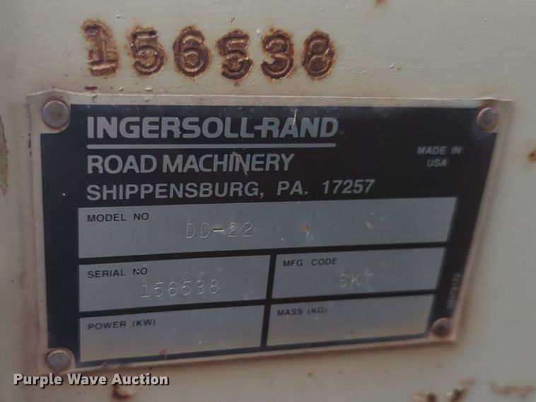 image for item NZ9638 Ingersoll Rand DD-22 double drum vibratory roller