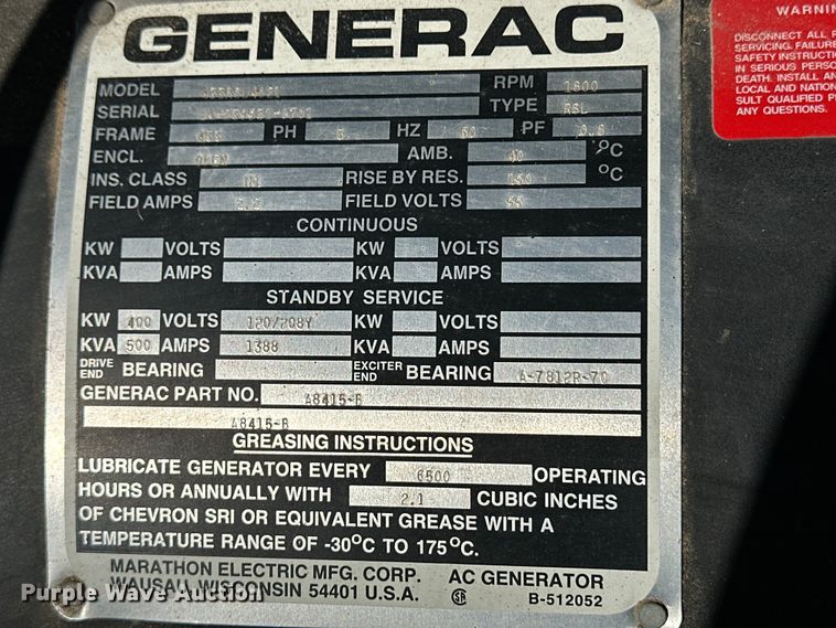 image for item OA9601 Generac 2000 Series generator