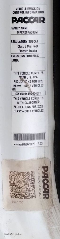 image for item OE9136 2021 Kenworth  T680 semi truck