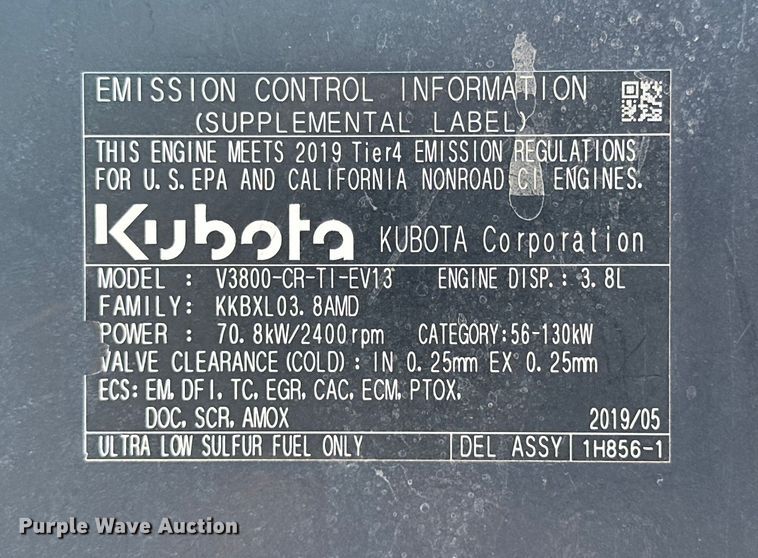 image for item OE9147 2019 Kubota SVL 95-2S tracked skid steer loader