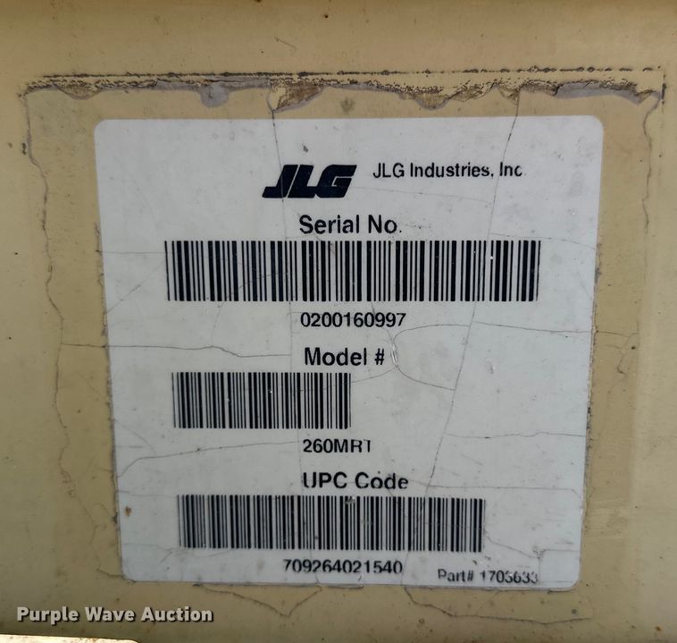 image for item OE9186 2007 JLG 260MRT scissor lift