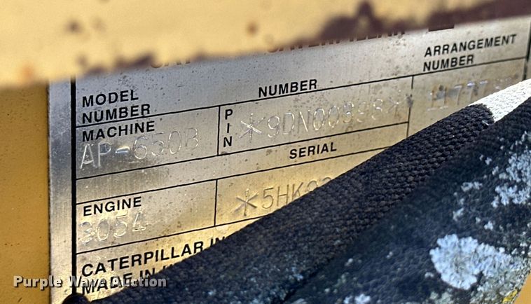 image for item OE9194 2000 Caterpillar  AP-650B paver