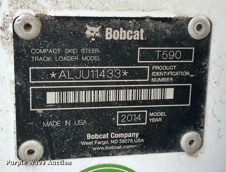 image for item OE9207 2014 Bobcat T590 tracked skid steer loader