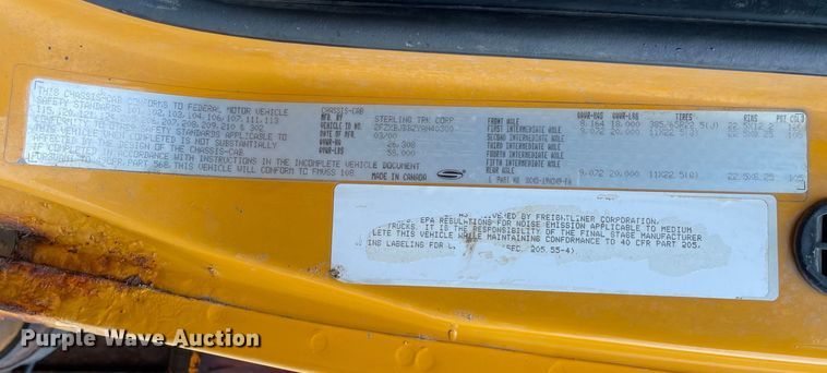 image for item OG9882 2000 Sterling  L8500 dump truck