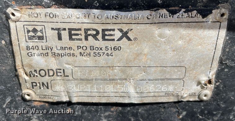 image for item OG9896 2015 Terex PT110F tracked skid steer loader