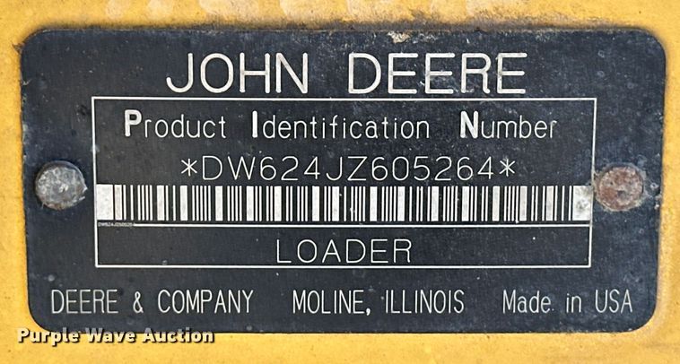 image for item OI9061 2006 John Deere 624J wheel loader