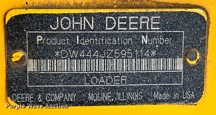 image for item OI9062 2005 John Deere 444J wheel loader