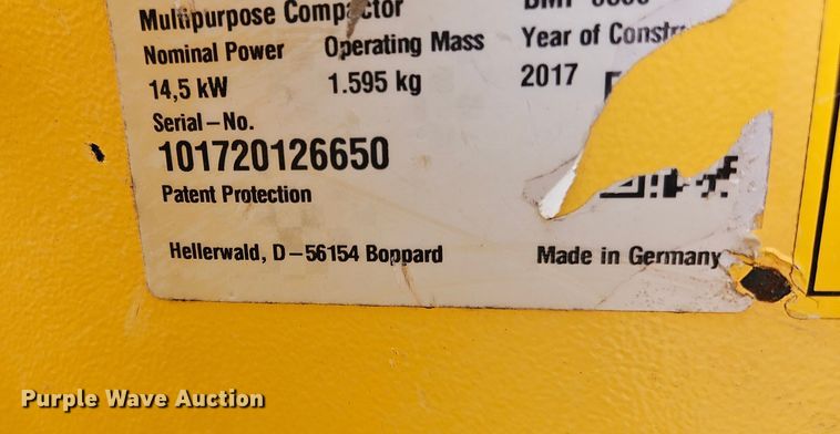 image for item OK9876 2017 Bomag BMP 8500 trench compactor