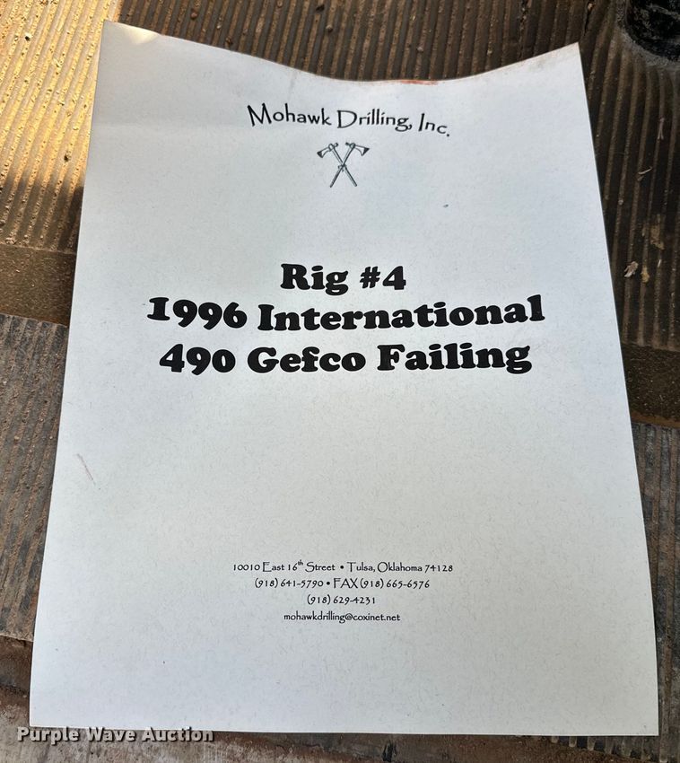 image for item OM9479 1996 International  4900  drilling rig truck