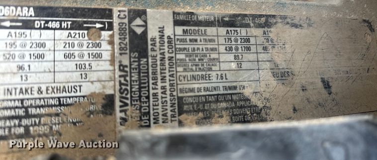 image for item OM9479 1996 International  4900  drilling rig truck