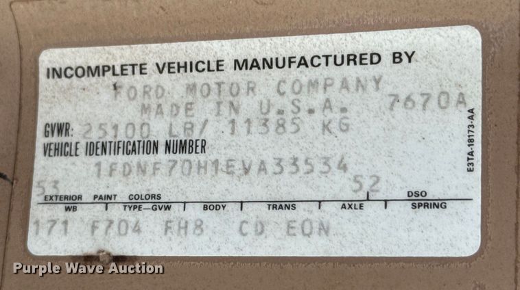 image for item OM9978 1984 Ford F700 winch truck