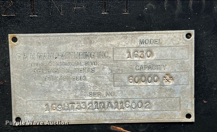 image for item DG4380 1992 G&H Manufacturing  1630 roll-off container trailer