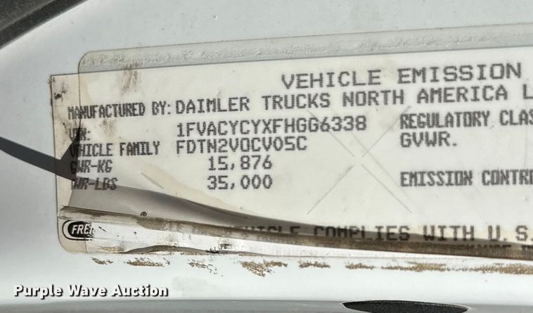 image for item DG4381 2015 Freightliner  Business Class M2 refuse truck