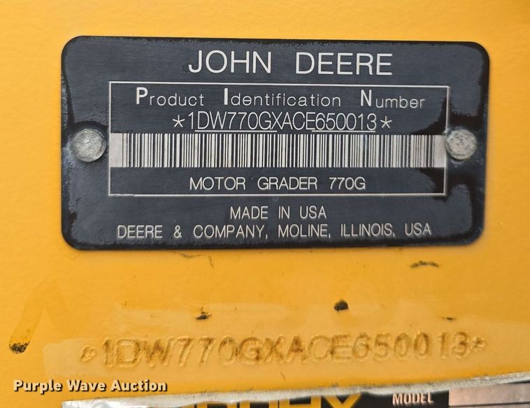 image for item DM1654 2013 John Deere 770G motor grader