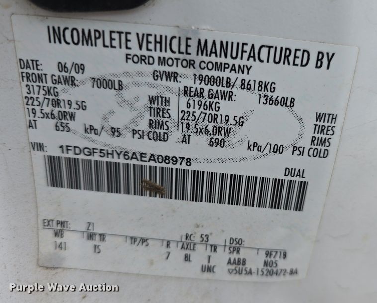 image for item DM1656 2010 Ford F550 Super Duty XL dump truck