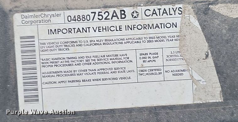 image for item DP0857 2003 Dodge Grand Caravan SE van