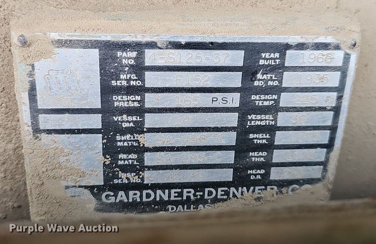 image for item DP0881 1966 Gardner Denver SP 125 GD air compressor