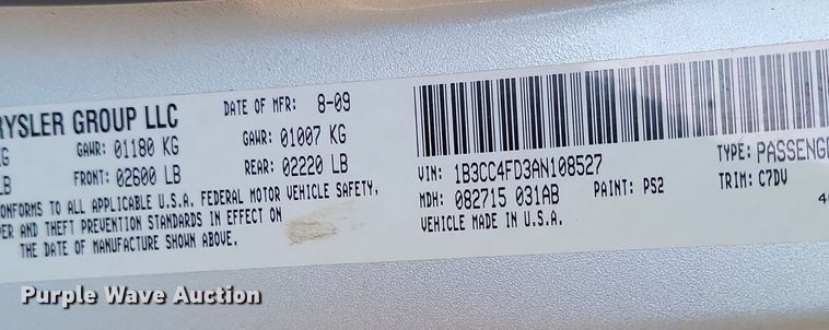 image for item DP3544 2010 Dodge  Avenger SXT 