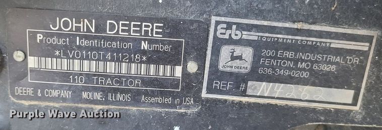 image for item DR4764 2004 John Deere 110 backhoe