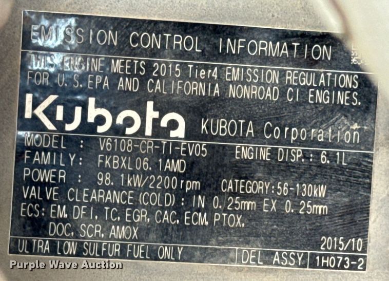 image for item EH6733 2016 Kubota M6-131 MFWD tractor