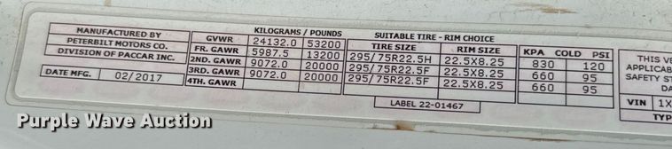 image for item EJ0612 2018 Peterbilt 567 semi truck