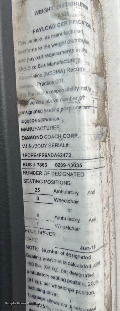 image for item EJ2679 2010 Ford E450 shuttle bus